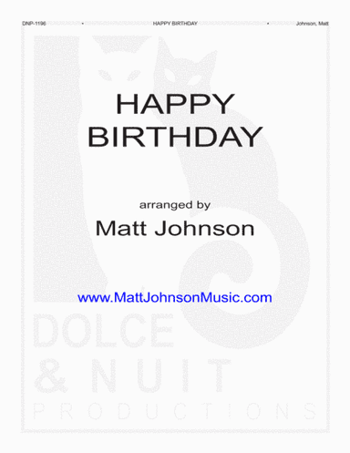 Happy Birthday Song-an eerie introduction (arr. Matt Johnson)