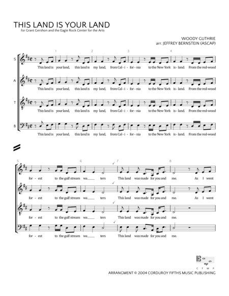 The Land Is Your Land (arr. Jeffrey Bernstein)