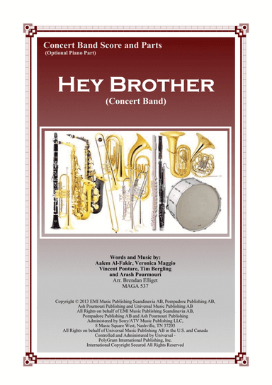 Hey Brother (arr. Brendan Elliget MAGA 537)