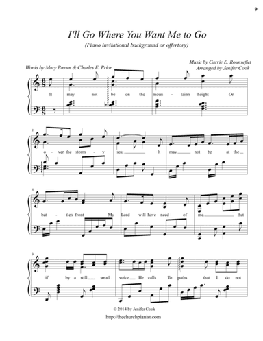 I'll Go Where You Want Me to Go (arr. Arranged by Jenifer Cook)
