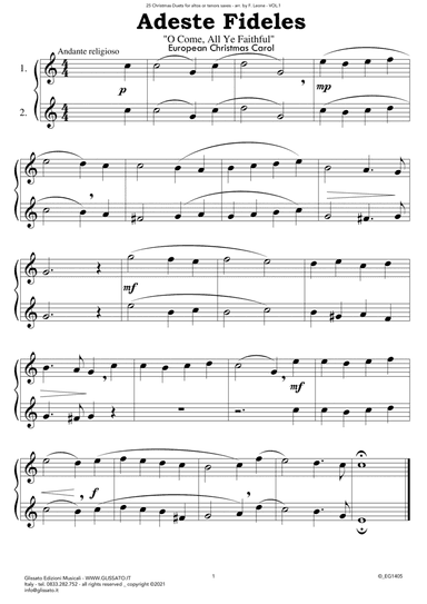 25 Christmas Duets for Eb Alto & Bb Tenor Saxes - VOL.1 (arr. Francesco Leone)
