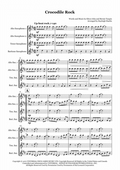 Crocodile Rock (arr. Kayleigh Huelin)