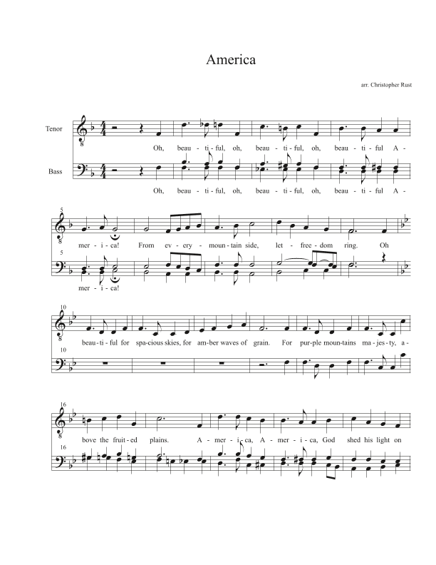 America the Beautiful/My Country Tis of Thee (arr. Christopher Rust)