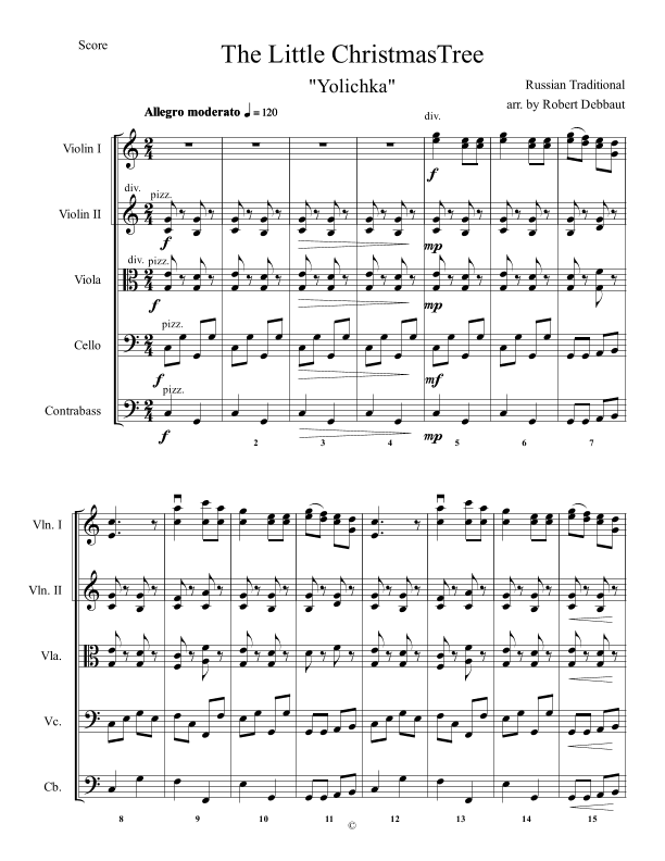 The Forest Raised a Christmas Tree - Score Only (arr. Robert Debbaut)