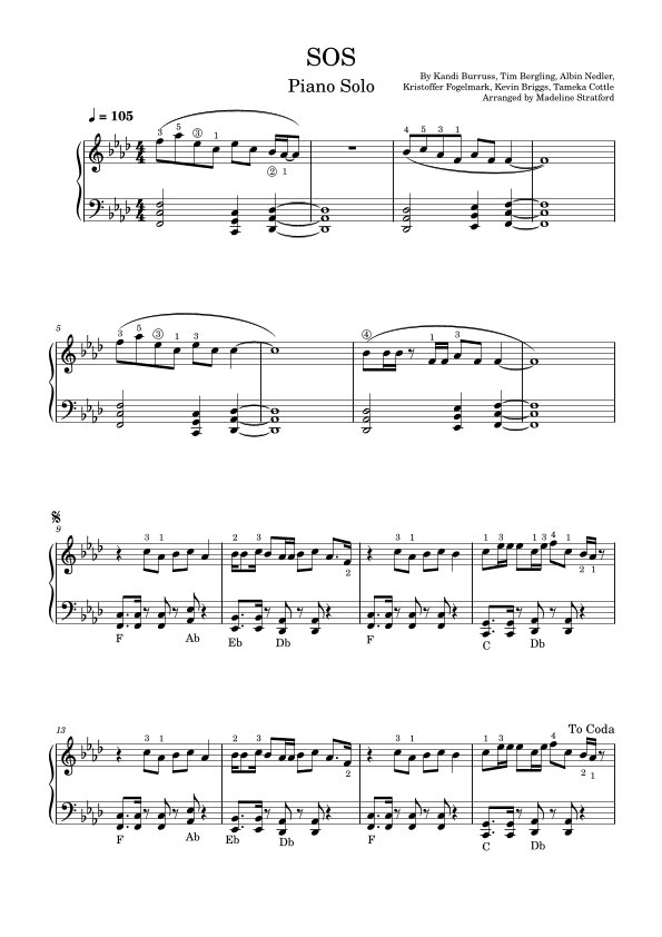 Sos (arr. Madeline J Stratford)