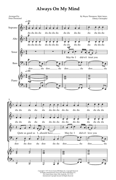 Always On My Mind (arr. Peter Desmond)