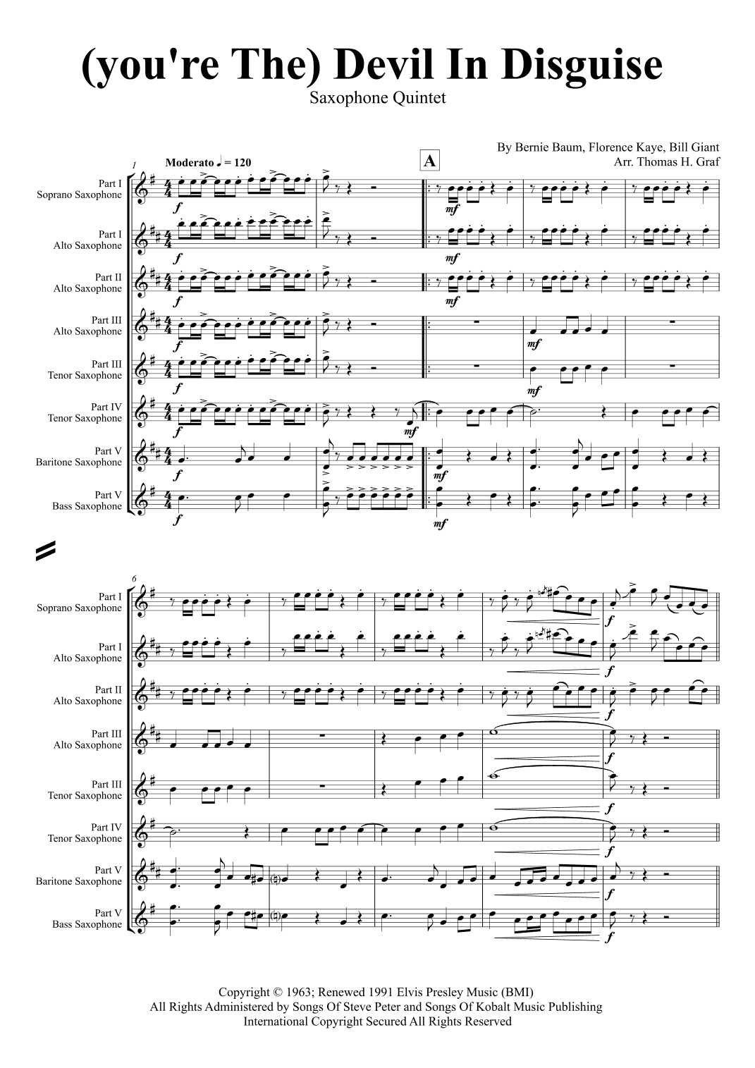 (you're The) Devil In Disguise (arr. Thomas H. Graf)