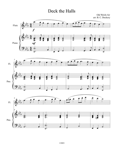 Deck the Halls (Flute Solo with Piano) (arr. B. C. Dockery)
