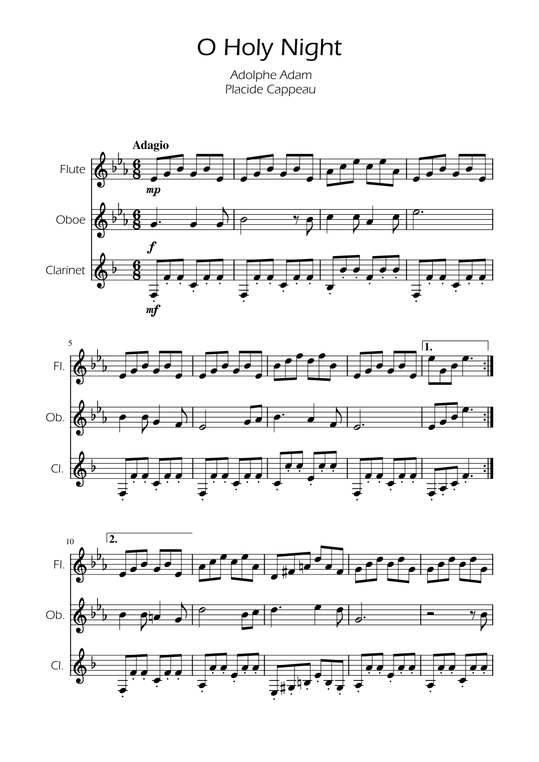 O Holy Night - Woodwind Trio (arr. Ygor Nunes)