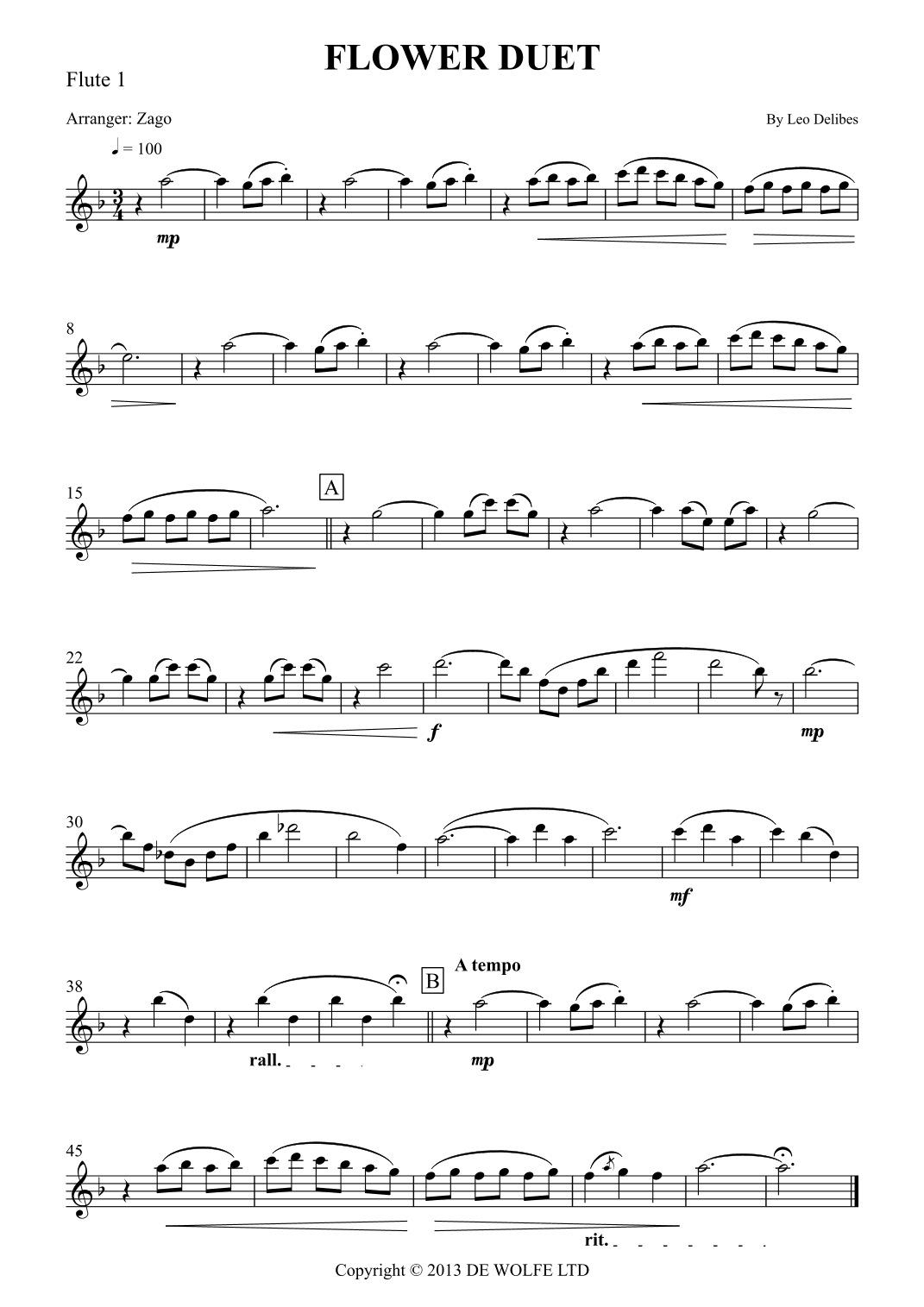 Lakme - Flower Duet (arr. Zago)