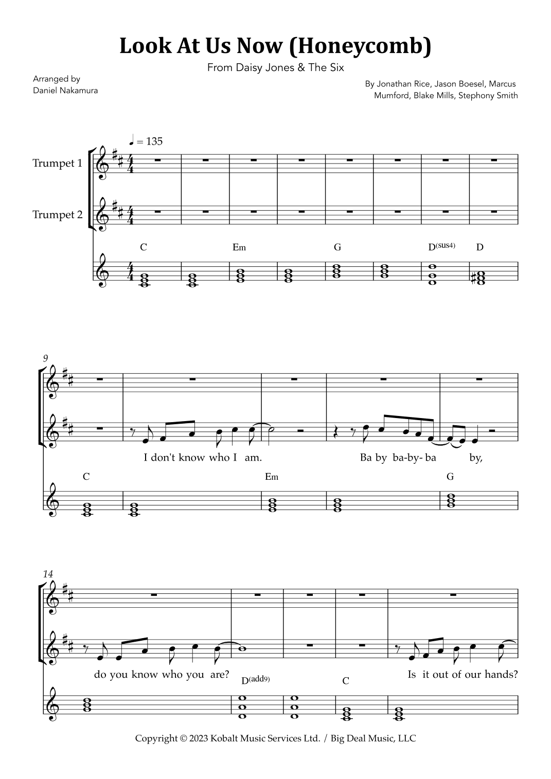 Look At Us Now (honeycomb) (arr. Daniel Nakamura)