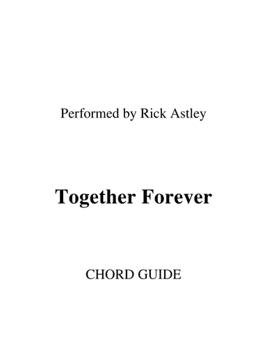 Together Forever (arr. RWM)