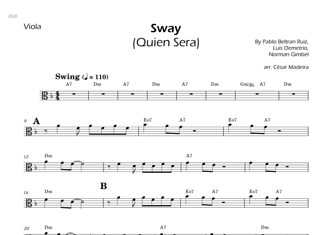 Sway (quien Sera) (arr. César Madeira)