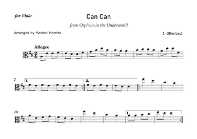 Can Can - J. Offenbach - Viola solo (arr. Marival Moreira)
