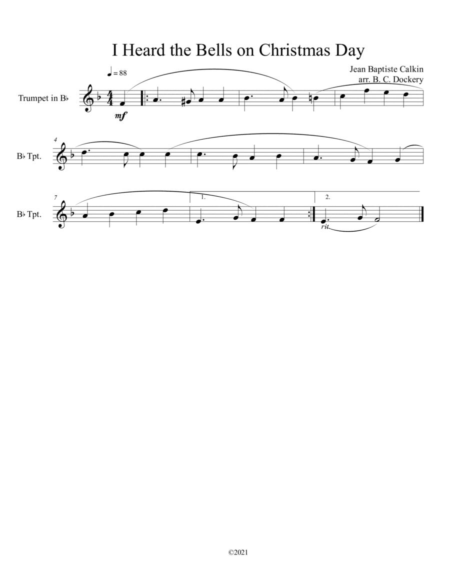 I Heard the Bells on Christmas Day (Trumpet Solo) (arr. B. C. Dockery)