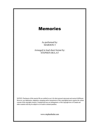 Memories (arr. Stephen Bulat)