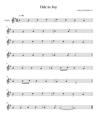 Beethoven - Ode to Joy (Violin Solo) Very Easy Version (arr. André Laitano)