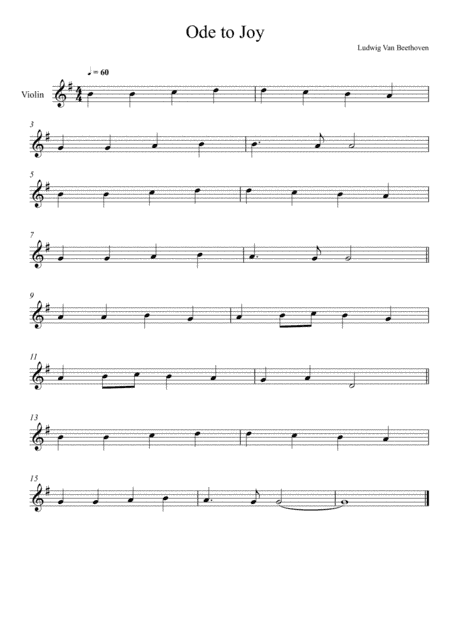 Beethoven - Ode to Joy (Violin Solo) Very Easy Version (arr. André Laitano)