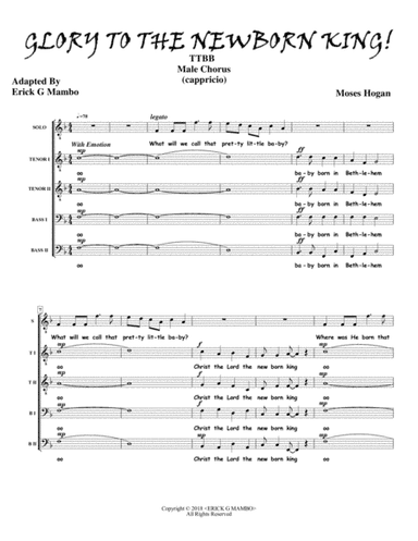 GLORY GLORY GLORY TO THE NEWBORN KING (arr. Erick G Mambo)