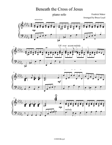 Beneath the Cross of Jesus piano solo (arr. Bruce Loyd)