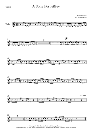 Song For Jeffrey (arr. Fernando Britto)