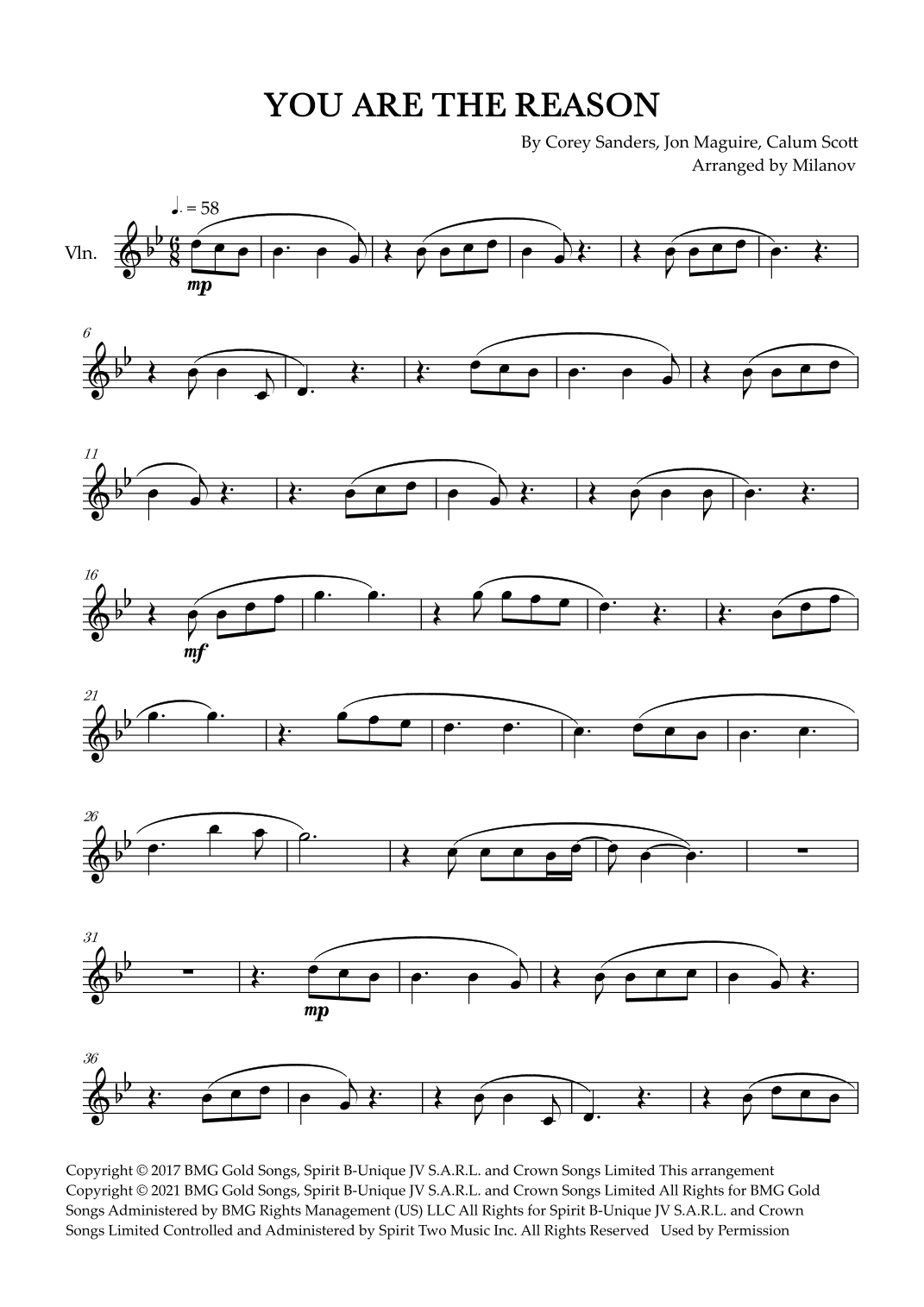 You Are The Reason (arr. Milanov)