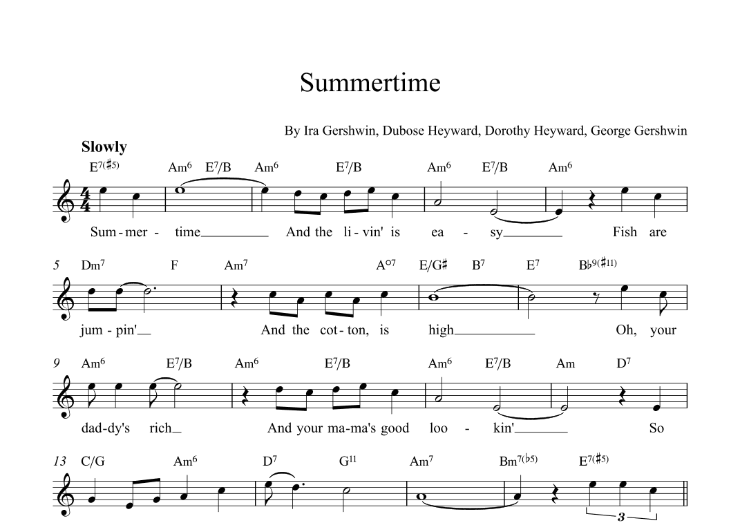 Summertime (arr. Alex Nunes Rodrigues)