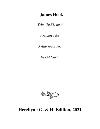 Trio, Op.83, no.6 (arrangement for 3 alto recorders) (arr. Gil Garty)