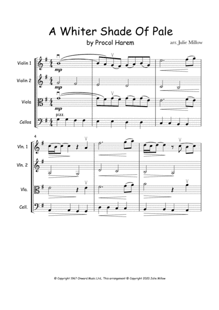 A Whiter Shade Of Pale (arr. Julie Millow)