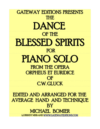 Dance of the Blessed Spirits for Piano Solo (arr. Michael Bomier)