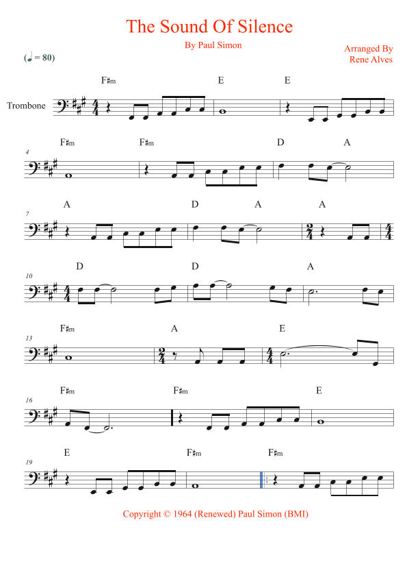 The Sound Of Silence (arr. Rene Alves)