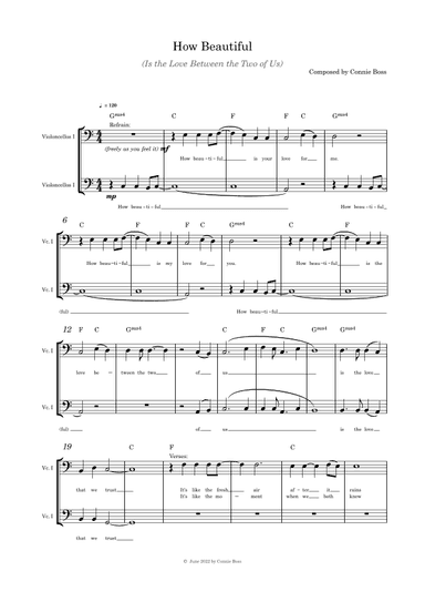 How Beautiful (Is the Love Between the Two of Us) - Cello duet