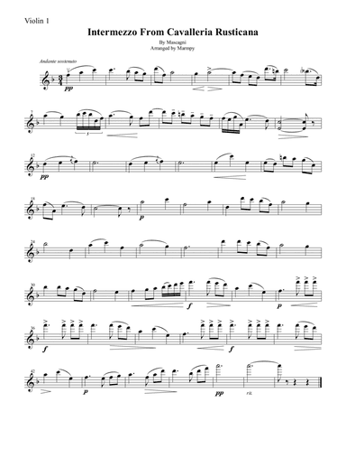 Intermezzo from Cavelleria Rusticana (arranged for String Quartet) (arr. Marmpy)