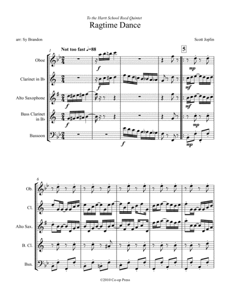 The Ragtime Dance for Reed Quintet (arr. Sy Brandon)