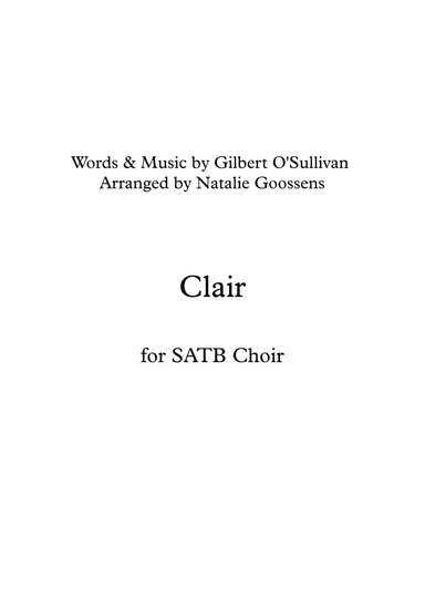 Clair (arr. Natalie Goossens)