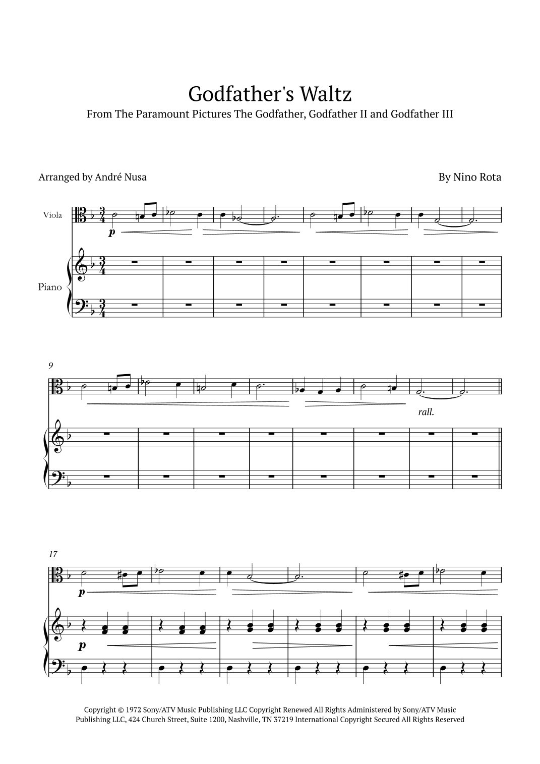 The Godfather Waltz (arr. André Nusa)