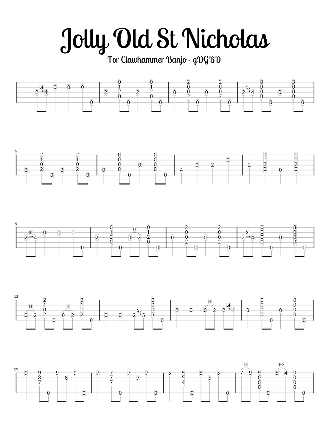 Jolly Old St. Nicholas | Christmas Songs for Clawhammer Banjo (arr. Charles Henri Linton)