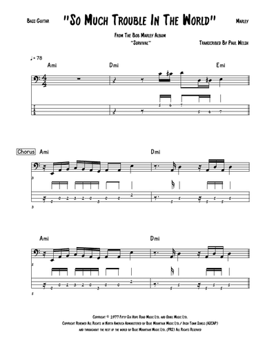 So Much Trouble In The World (arr. Accubass)