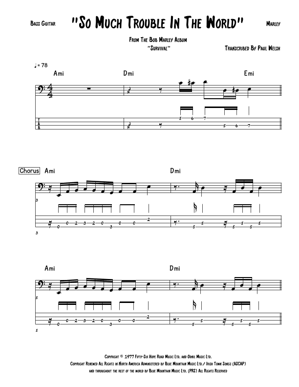 So Much Trouble In The World (arr. Accubass)