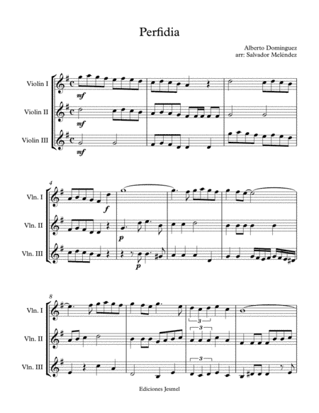 Perfidia (arr. Salvador Meléndez)