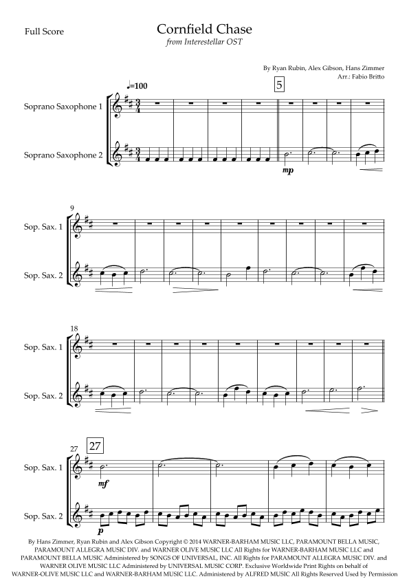 Cornfield Chase (arr. Fabio Britto)