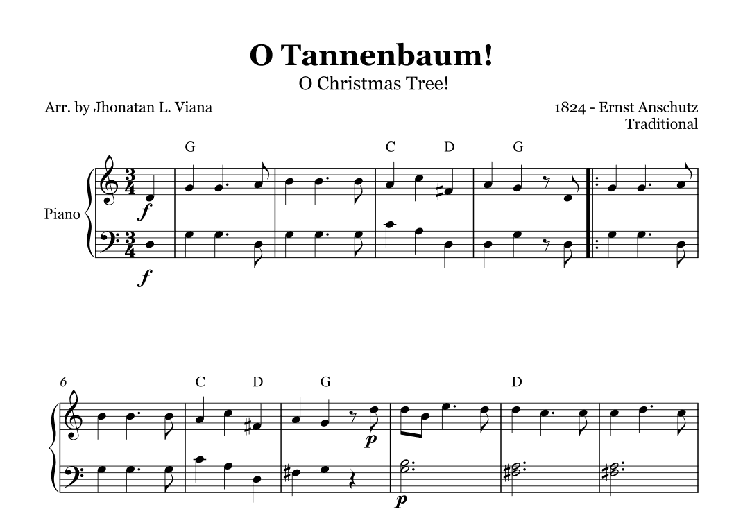 Oh! Tannenbaum! (Oh! Christmas Tree!) (arr. Jhonatan Lucio Viana)