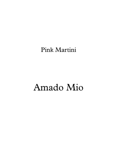 Amado Mio (arr. Dejan Teodosievski)