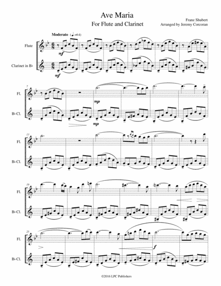 Ave Maria for Flute and Clarinet (arr. Jeremy Corcoran)