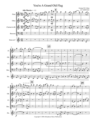 You're A Grand Old Flag (arr. Judith Katz)