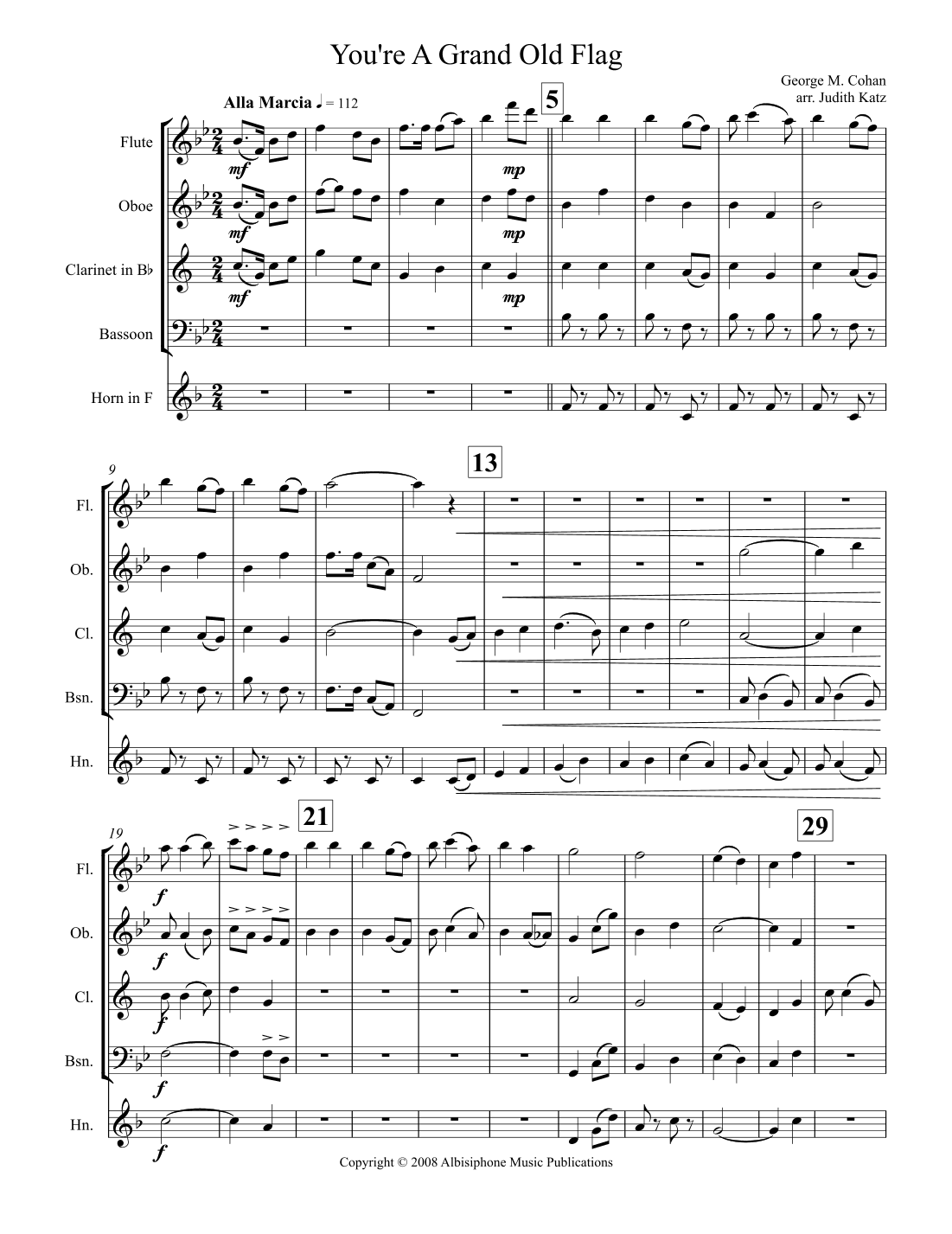 You're A Grand Old Flag (arr. Judith Katz)