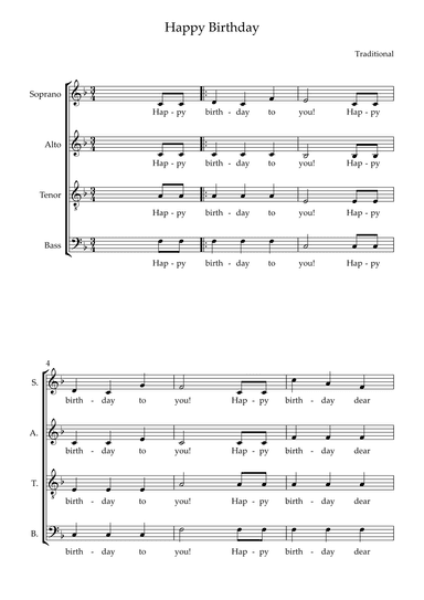 Happy Birthday - SATB (arr. Wesley S. SIlva)