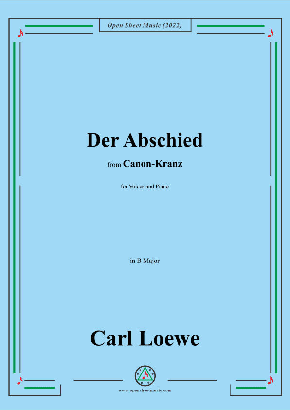 Loewe-Der Abschied,in B Major (arr. OSM Press)