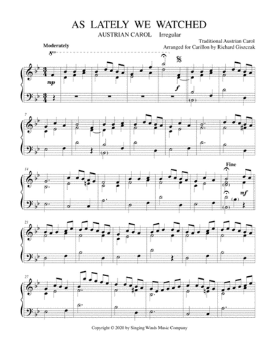 As Lately We Watched (AUSTRIAN CAROL) (arr. Richard Giszczak)