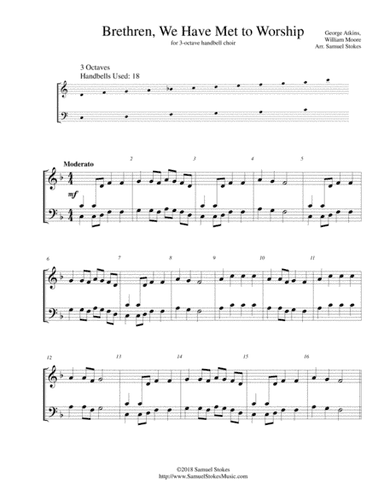 Brethren, We Have Met to Worship (Christians, We Have Met to Worship) - for 3-octave handbell choir (arr. Samuel Stokes)